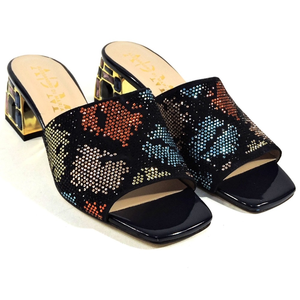 ALESSANDRO DI MARIA 🇮🇹 WOMEN'S BLACK SUEDE SUMMER COMFORT MULES